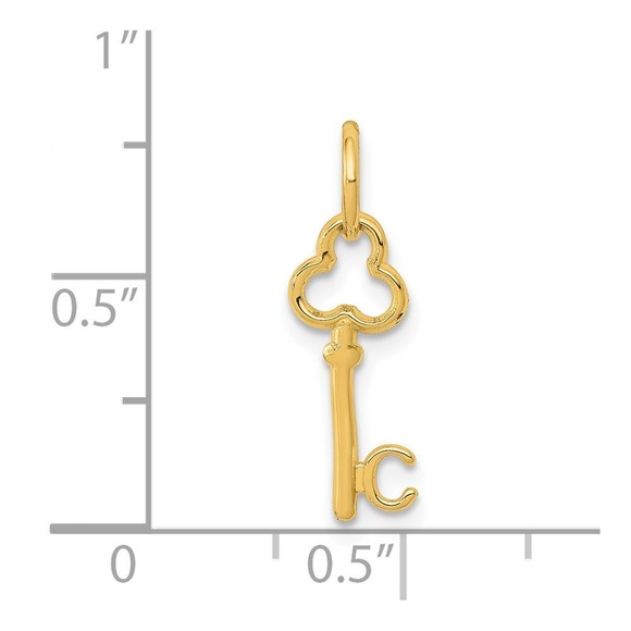 14k Key Letter C Initial Charm - Picture 2 of 4